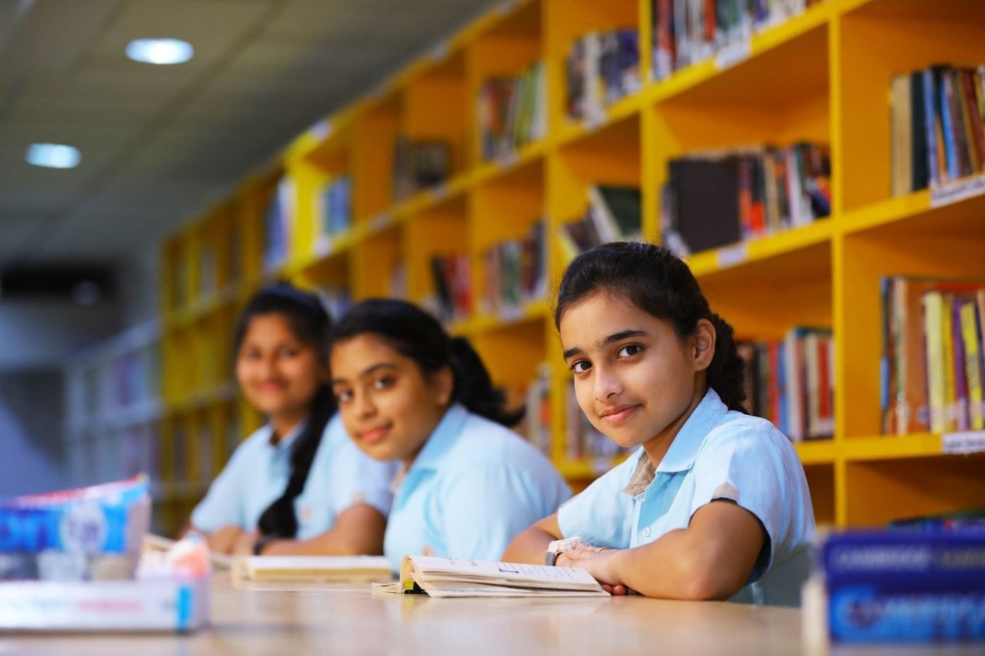 Students in the library